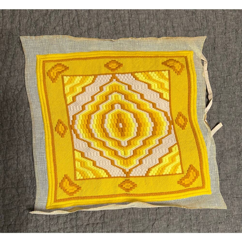 Needlepoint Pillow Cushion Wall Hanging Picture Canvas Southwest Native Colorful